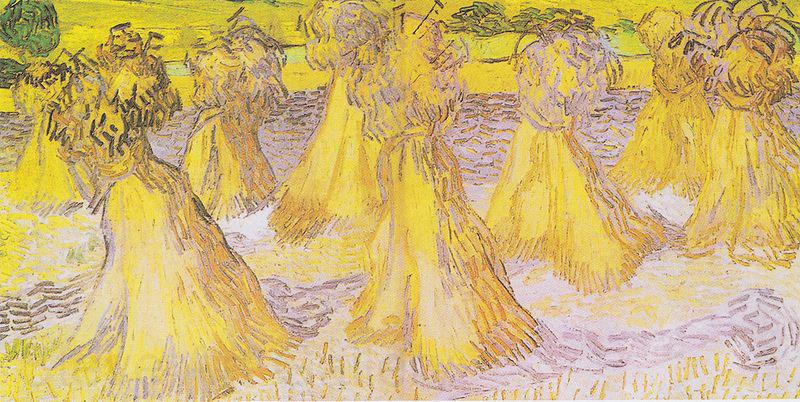 Vincent Van Gogh Field with sheaves of grain Spain oil painting art